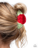 Blooming Baddie - Red Hair Clip - Paparazzi Accessories