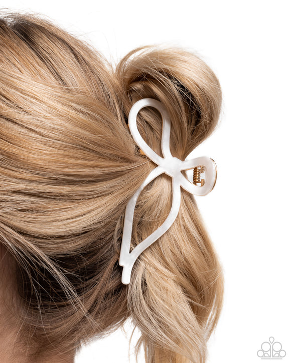 Coquette Clip - White Hair Clip - Paparazzi Accessories