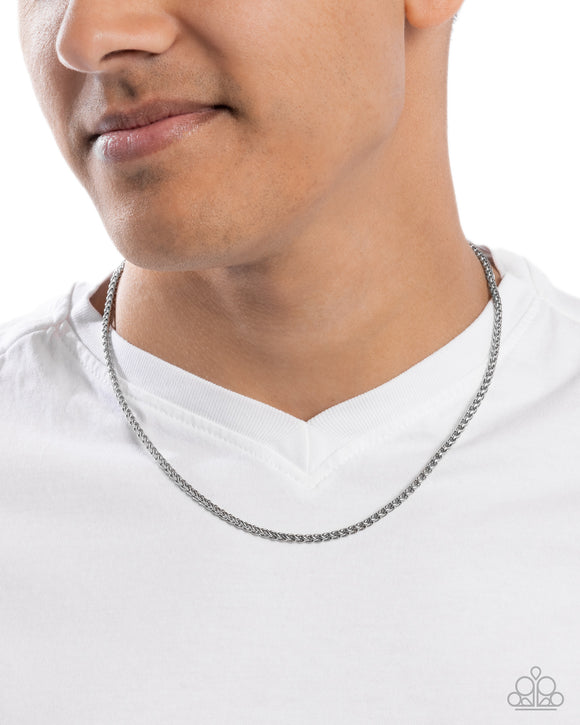 Sleek Sir - Silver Mens Necklace - Paparazzi Accessories