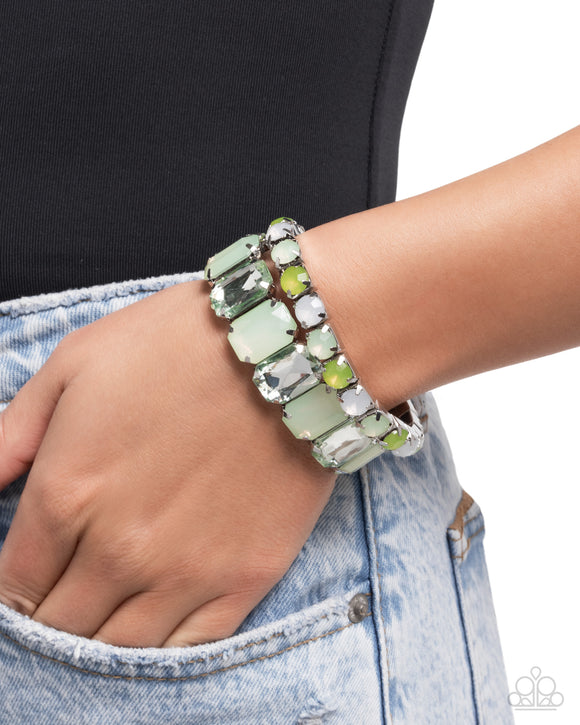Mismatched Mood - Green Bracelet - Paparazzi Accessories