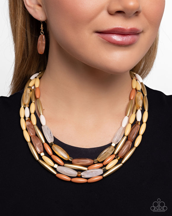 Milky Mambo - Brown Necklace - Paparazzi Accessories