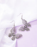 Fresh Flutter - White Earrings - Paparazzi Accessories