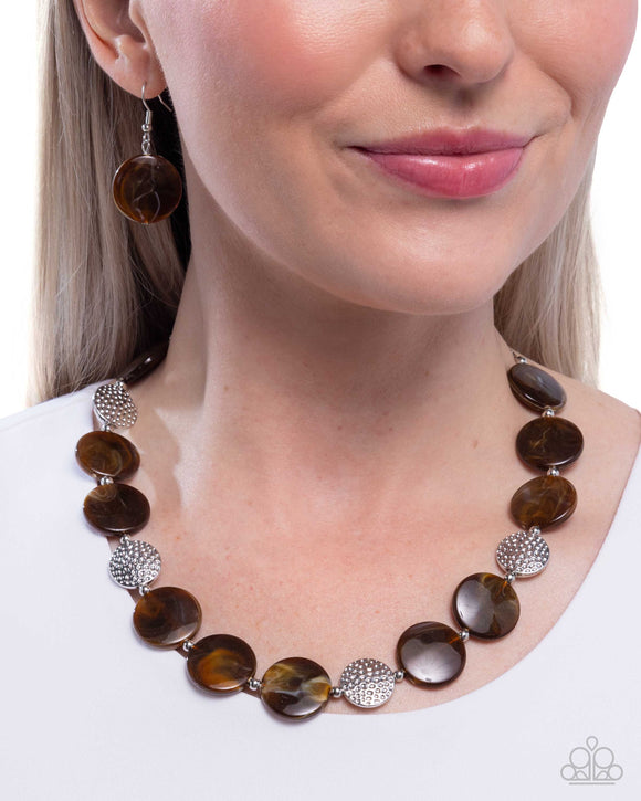 Swatch Shimmer - Brown Necklace - Paparazzi Accessories
