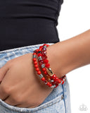 Material WHIRL - Red Bracelet - Paparazzi Accessories