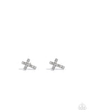 sacred-shimmer-white-post earrings-paparazzi-accessories