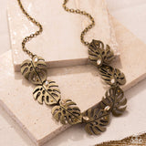 Leafy Legato - Brass Necklace - Paparazzi Accessories