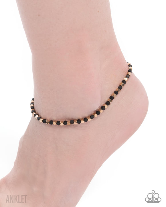 Exquisitely Eclectic - Gold Anklet - Paparazzi Accessories