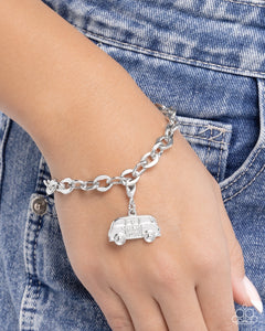 Mom Taxi - Silver Bracelet Charm - Paparazzi Accessories