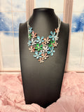 Reflective Rundown - Blue & Green Necklace Set - Paparazzi Accessories