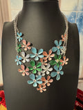 Reflective Rundown - Blue & Green Necklace Set - Paparazzi Accessories