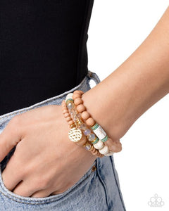 Sunset Sass - White Bracelet - Paparazzi Accessories