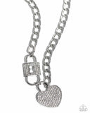 Lock Up Your Love - White Necklace - Paparazzi Accessories