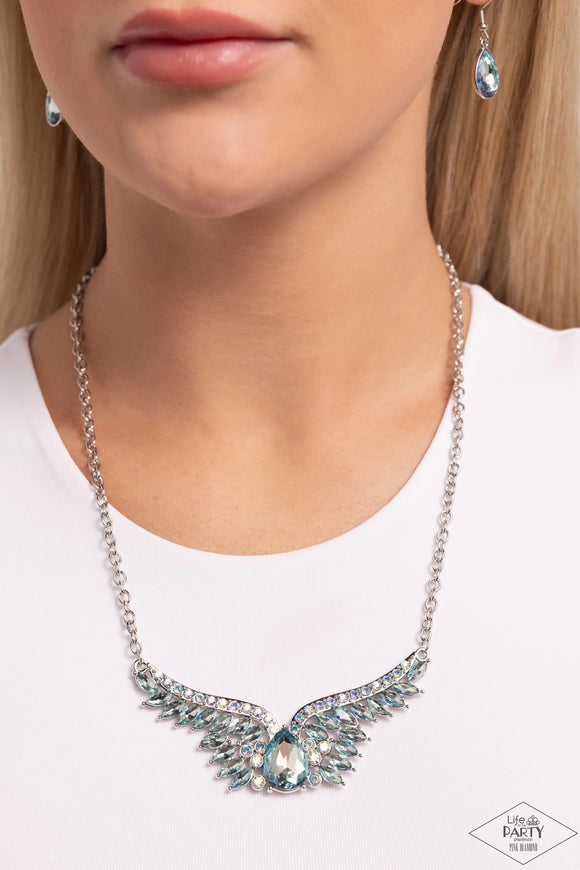 Smoldering Shimmer - Multi Blue Necklace - Paparazzi Accessories