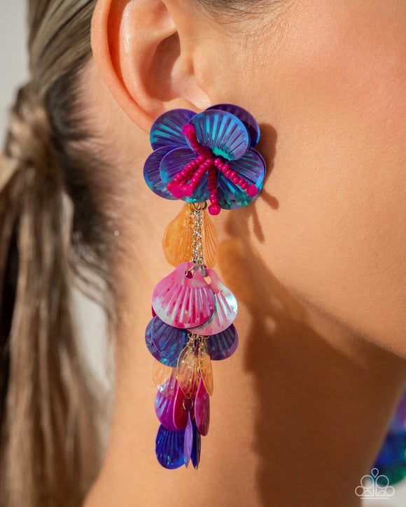 Under The Waves - Purple Earrings - Paparazzi Accessories