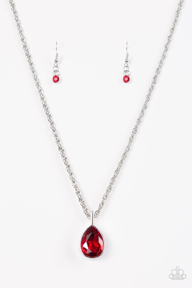Million Dollar Drop Red Necklace Paparazzi Accessories Bedazzle Me Pretty Mobile Fashion Boutique