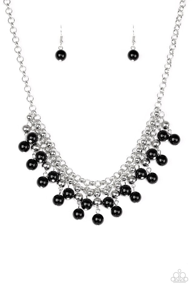 Friday Night Fringe Black Necklace Paparazzi Accessories Bedazzle Me Pretty Mobile Fashion Boutique