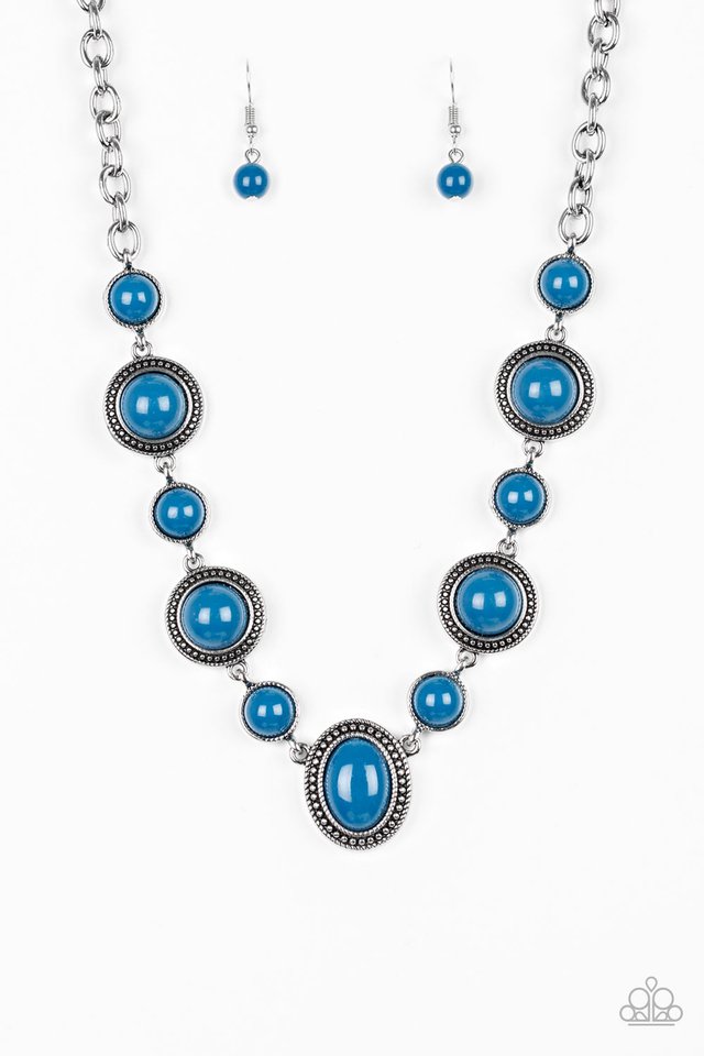 Voyager Vibes Blue Necklace Paparazzi Accessories Bedazzle Me