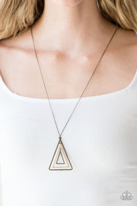 TRI Harder - Brass Necklace - Paparazzi Accessories