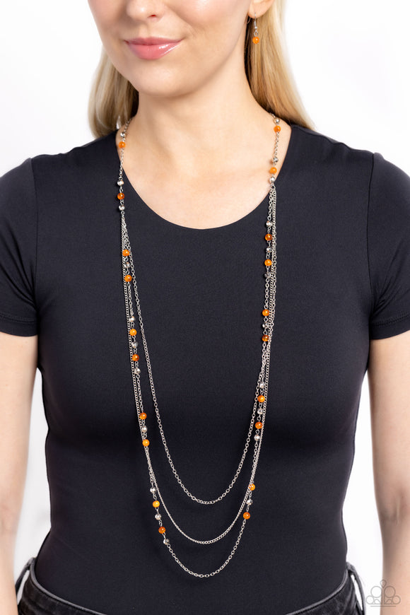 Colorful Cadence - Orange Necklace - Paparazzi Accessories