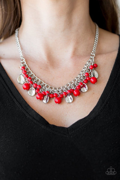 Paparazzi red online bead necklace