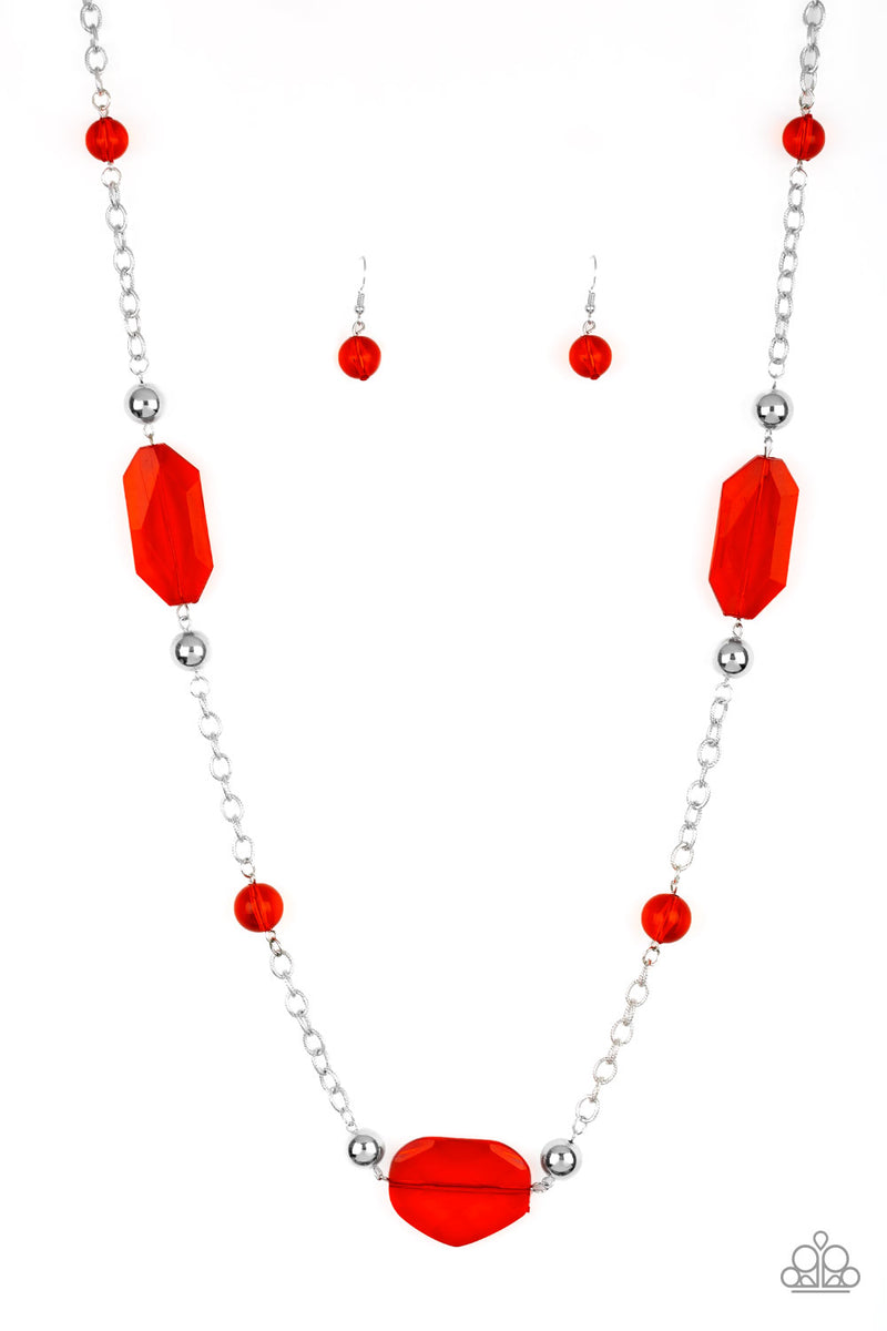 Crystal Charm - Red Necklace - Paparazzi Accessories – Bedazzle Me ...