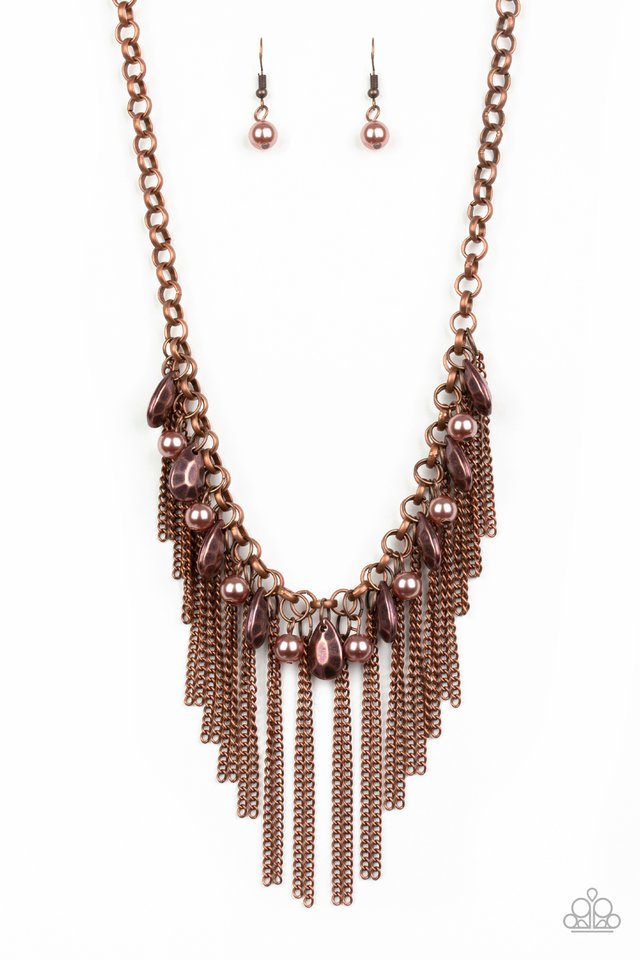 Industrial Intensity Copper Necklace Paparazzi Accessories Bedazzle Me Pretty Mobile Fashion Boutique