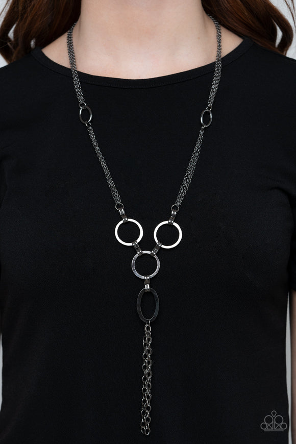 Metro Mechanics - Black Necklace - Paparazzi Accessories