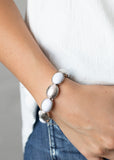 Decadently Dewy - White Bracelet - Paparazzi Accessories