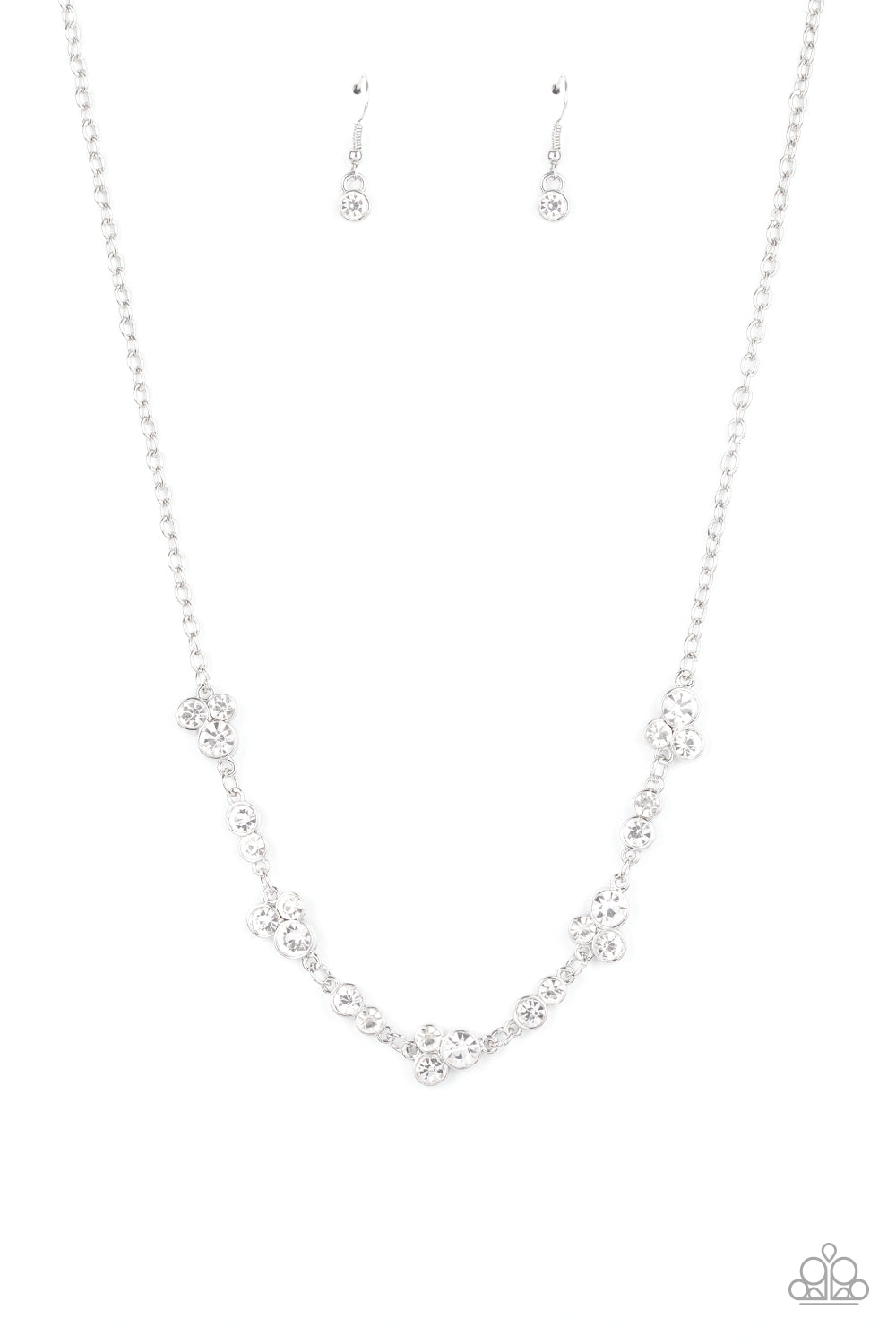 Gorgeously Glistening White Necklace Paparazzi Accessories Bedazzle Me Pretty Mobile Fashion Boutique
