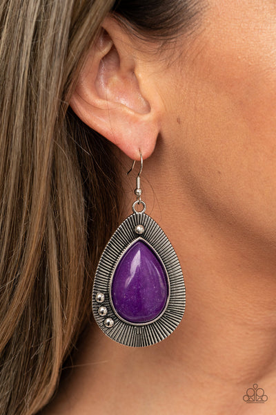 Purple deals paparazzi earrings