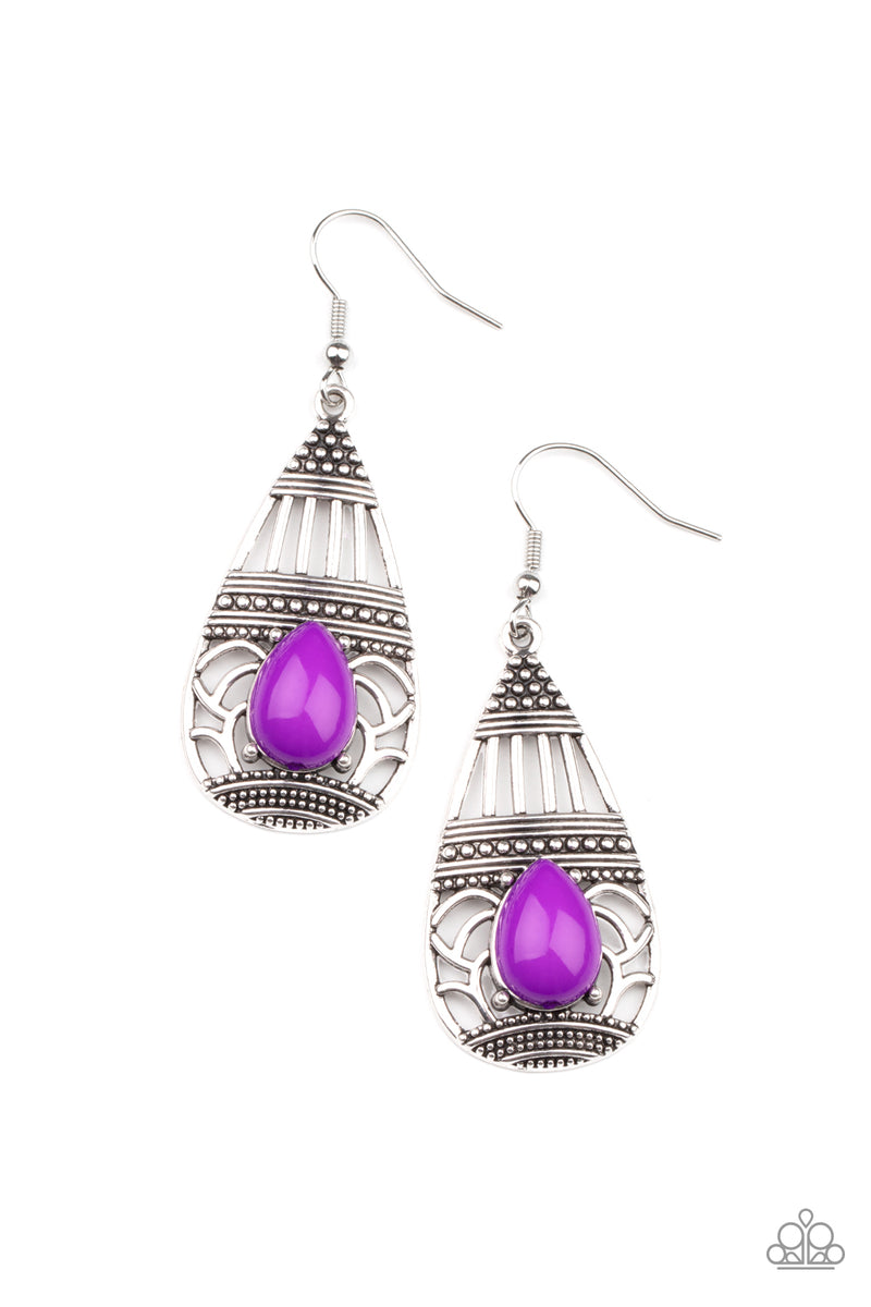 Eastern Essence - Purple Earrings - Paparazzi Accessories – Bedazzle Me ...