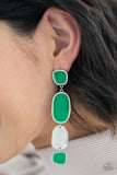 All Out Allure - Green Post Earrings - Paparazzi Accessories