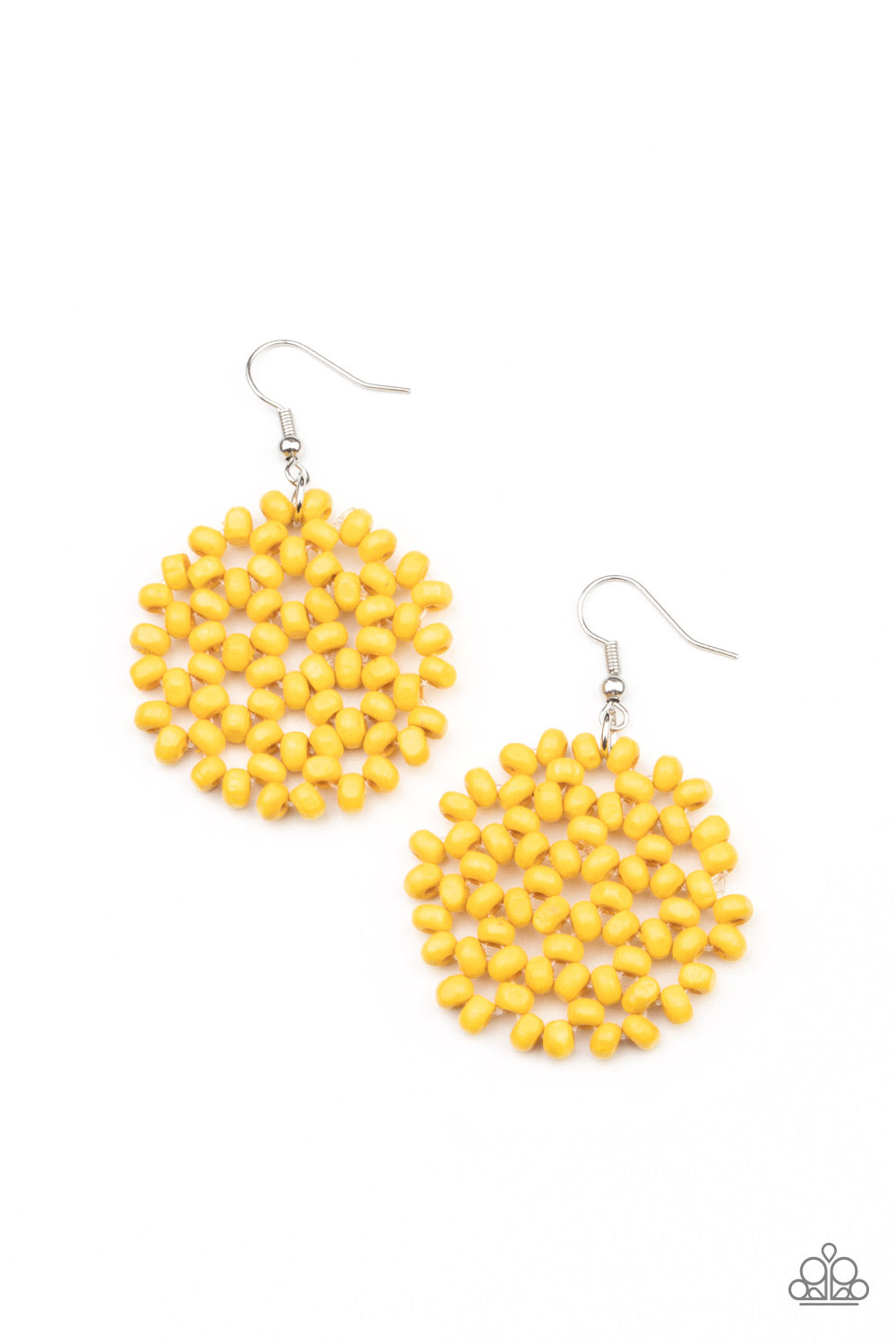 Brightly Blooming - Yellow Earrings - Paparazzi Accessories