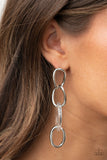 Talk In Circles - White Post Earrings - Paparazzi Accessories