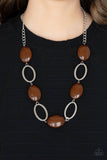 Beachside Boardwalk - Brown Necklace - Paparazzi Accessories