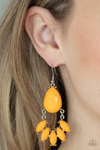 POWERHOUSE Call - Orange Earrings - Paparazzi Accessories