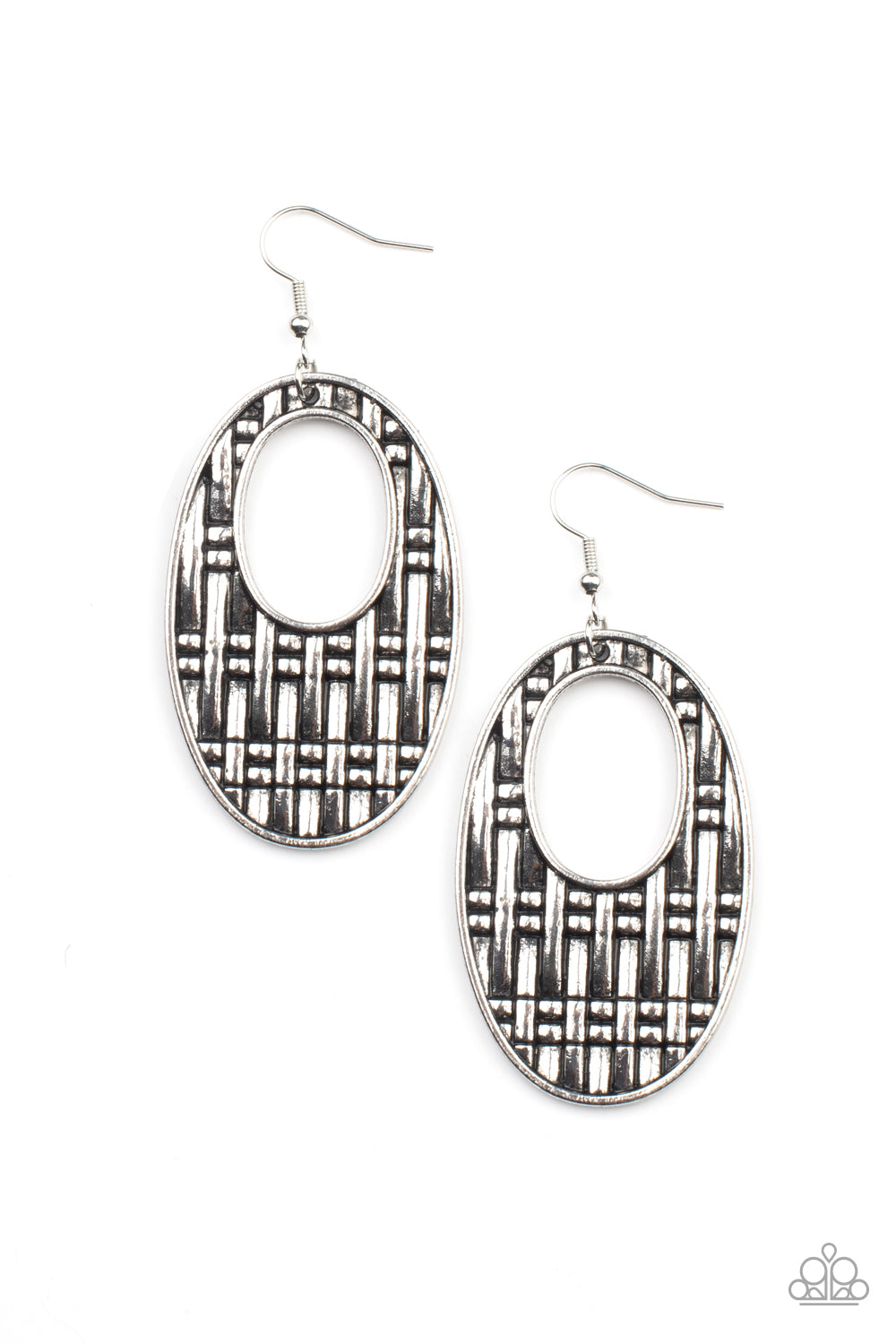 Paparazzi Accessories - Embellished Edge - Silver Earrings