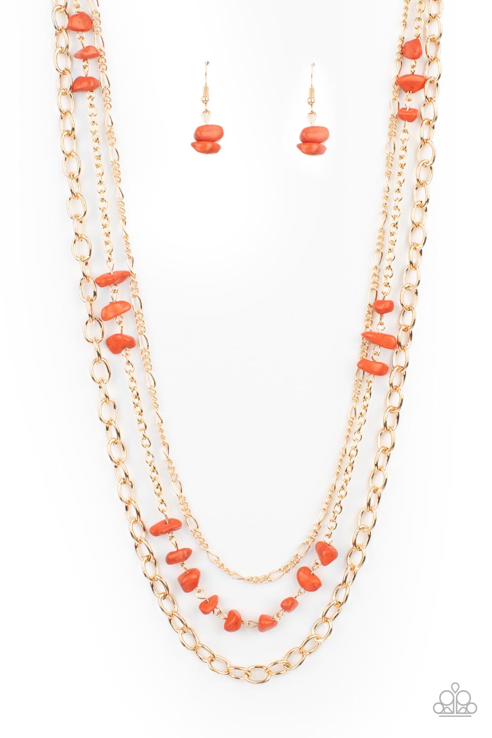 Artisanal Abundance Bedazzle Accessories - Orange Fashion Boutique Mobile Necklace Paparazzi Me Pretty - –