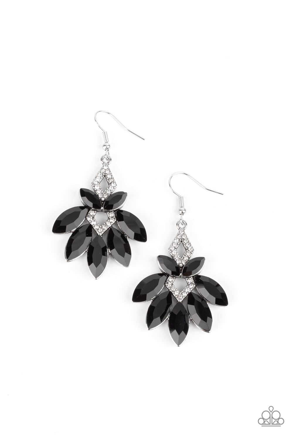 Galaxy Grandeur Black Earrings Paparazzi Accessories Bedazzle Me Pretty Mobile Fashion Boutique