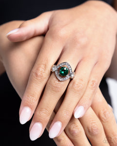 Undefeated Dazzle - Green Ring - Paparazzi Accessories