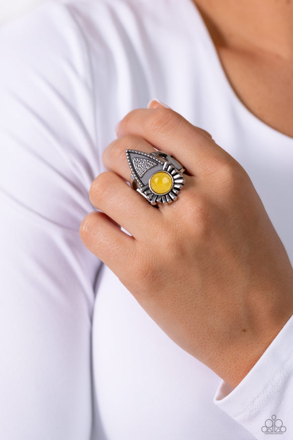 Solstice Scene - Yellow Ring - Paparazzi Accessories