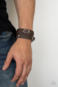 Bronco Bustin Buckles - Brown Mens Bracelet - Paparazzi Accessories