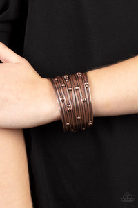 Mechanical Motif - Copper Bracelet - Paparazzi Accessories