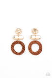 woven-whimsicality-gold-post earrings-paparazzi-accessories