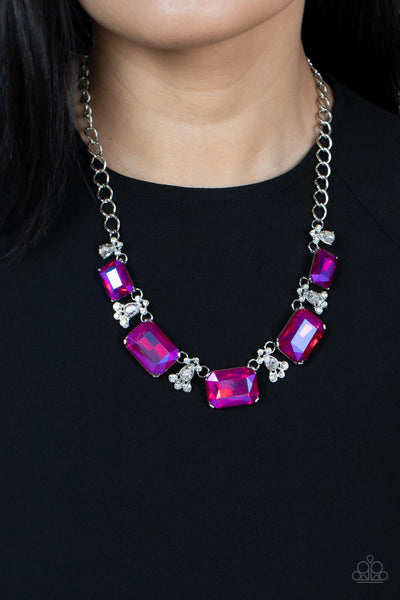 Paparazzi pink and silver necklace outlet