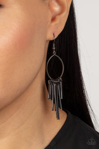 Mood Swing - Black Earrings - Paparazzi Accessories
