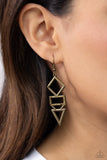 Glamorously Geometric - Brass Earrings - Paparazzi Accessories