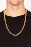 Standing Room Only - Gold Mens Necklace - Paparazzi Accessories