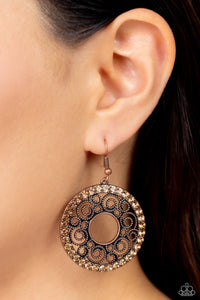 Whirly Whirlpool - Copper Earrings - Paparazzi Accessories