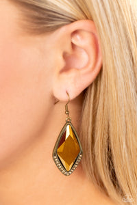 Deco Dazzle - Brass Earrings - Paparazzi Accessories